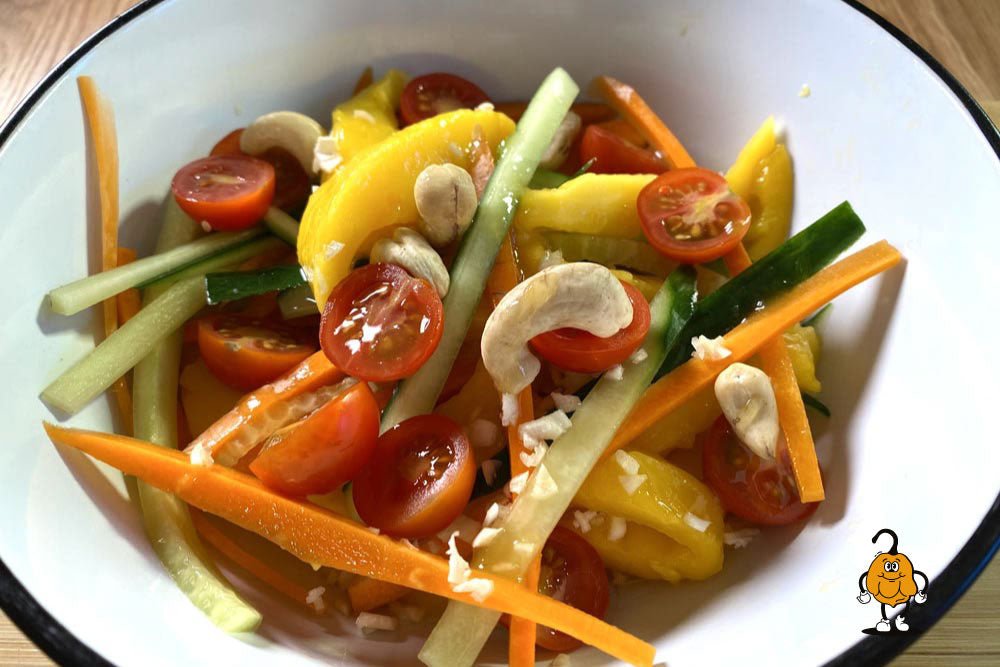 fresh spicy mango salad using jackanapes sweet scotch bonnet hot sauce