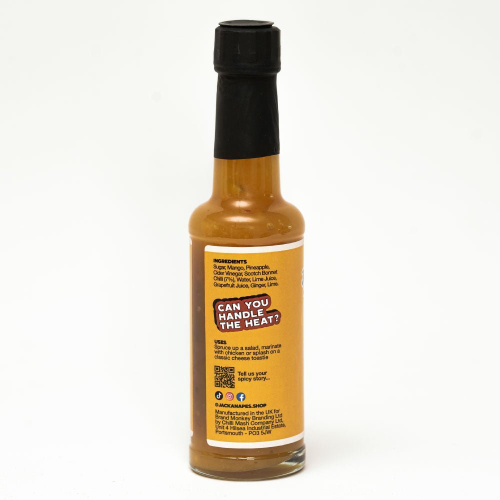 Scotch Bonnet Hot Sauce 150ml - Sweet Tropical Vegan Chilli Sauce Made with Mango, Pineapple, Lime and Cane Sugar - Made in the UK