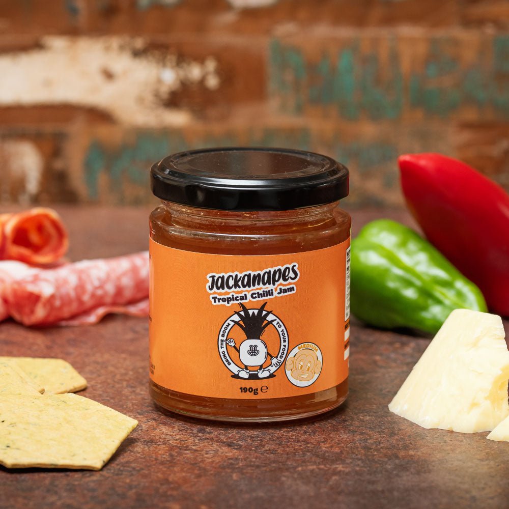 Tropical Chilli Jam 190g - Medium Heat Lemon Drop Vegan Chilli Jam with Mango, Pineapple and Papaya - Made in the UK