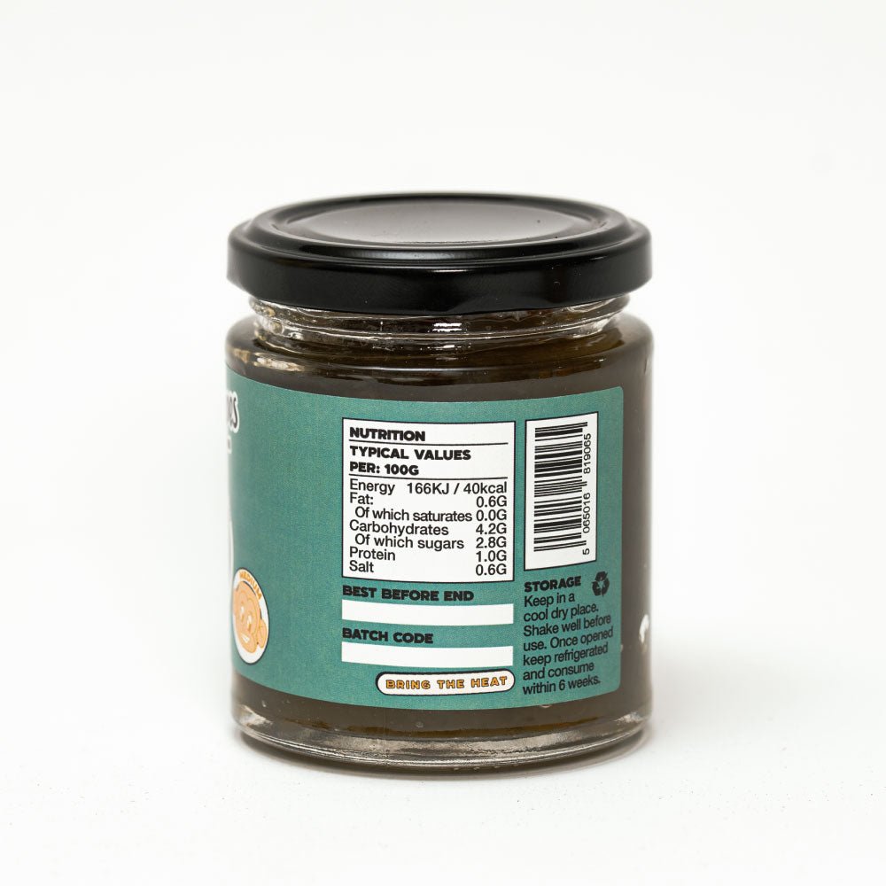 Jalapeño Chilli Jam 190g - Mild Vegan Chilli Condiment Made with Jalapeños, Apples and Lemons - Made in the UK